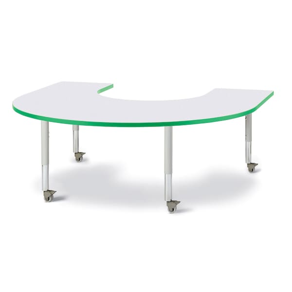 Berries Horseshoe Activity Table, 66 in. x 60 in., Mobile, Freckled Gray/Green/Gray
